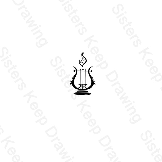 Davids Harp/Tounge of Fire-Tattoo Transparent PNG