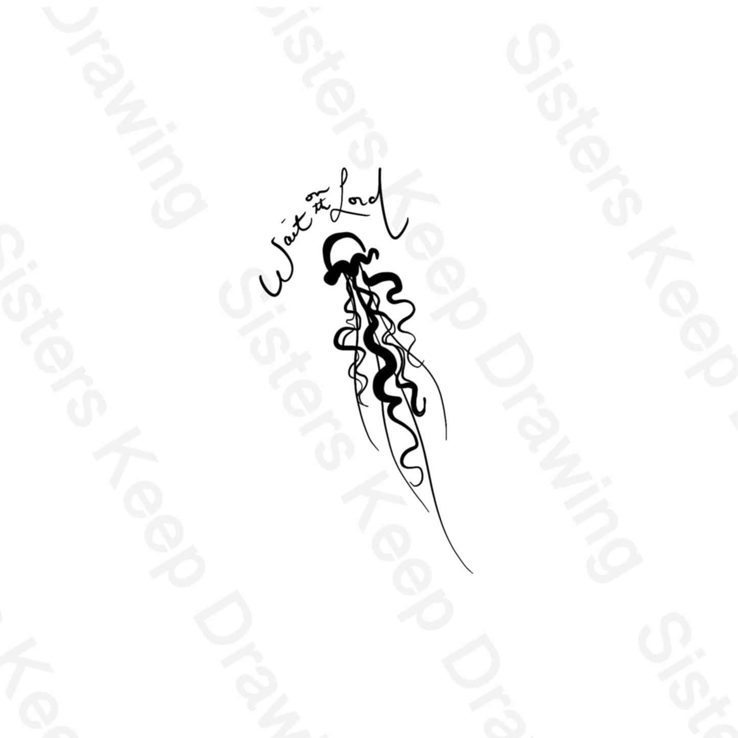 Wait on the Lord Jellyfish -Tattoo Transparent PNG