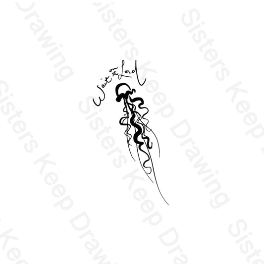 Wait on the Lord Jellyfish -Tattoo Transparent PNG