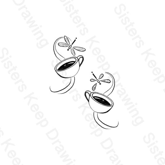 Dragonfly and Coffee cup -Gilmore Girls Tattoo Transparent PNG idu p o