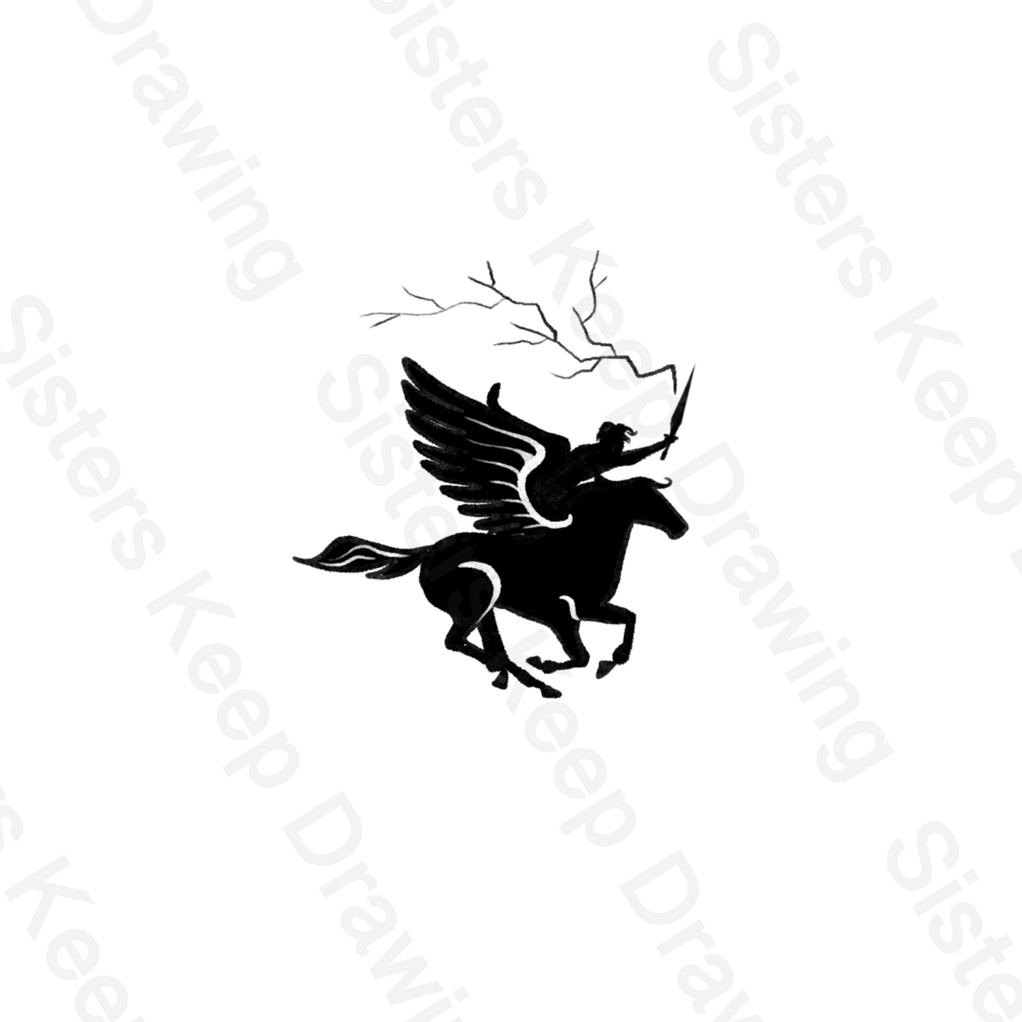 Percy jackson riding blackjack with lighting - Tattoo Transparent Permission PNG