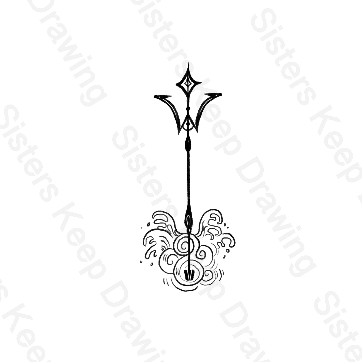 Percy Jackson Trident- Tattoo Transparent Permission PNG