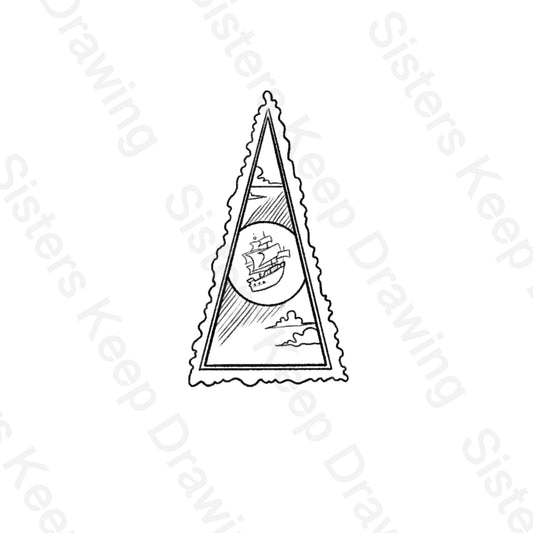 Ship Portal Treasure Planet - Tattoo Transparent PNG- instant download digital printable art