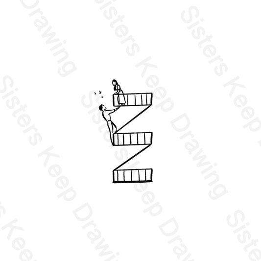 Maria and Tony on Fire Escape West Side Story -Tattoo Transparent P