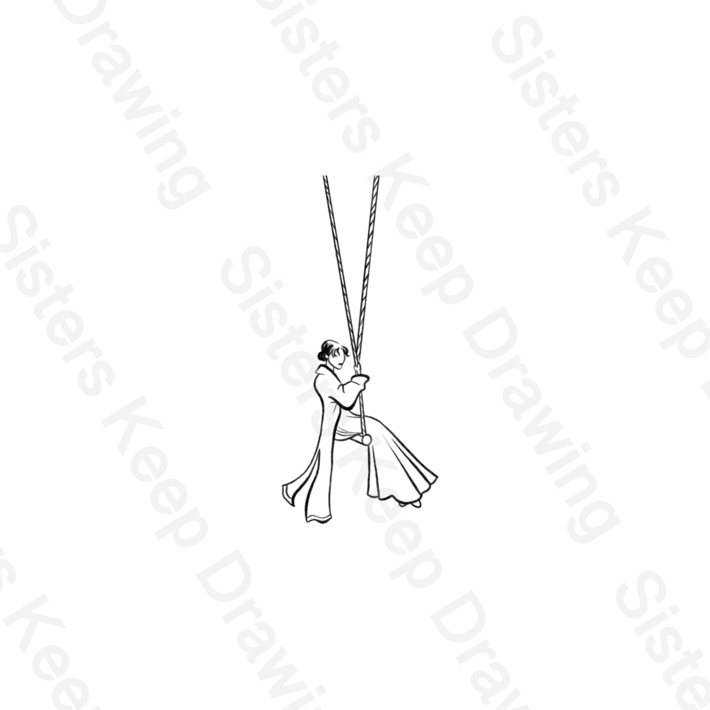 Elizabeth on a Swing-Pride and Prejudice-Tattoo Transparent PNG