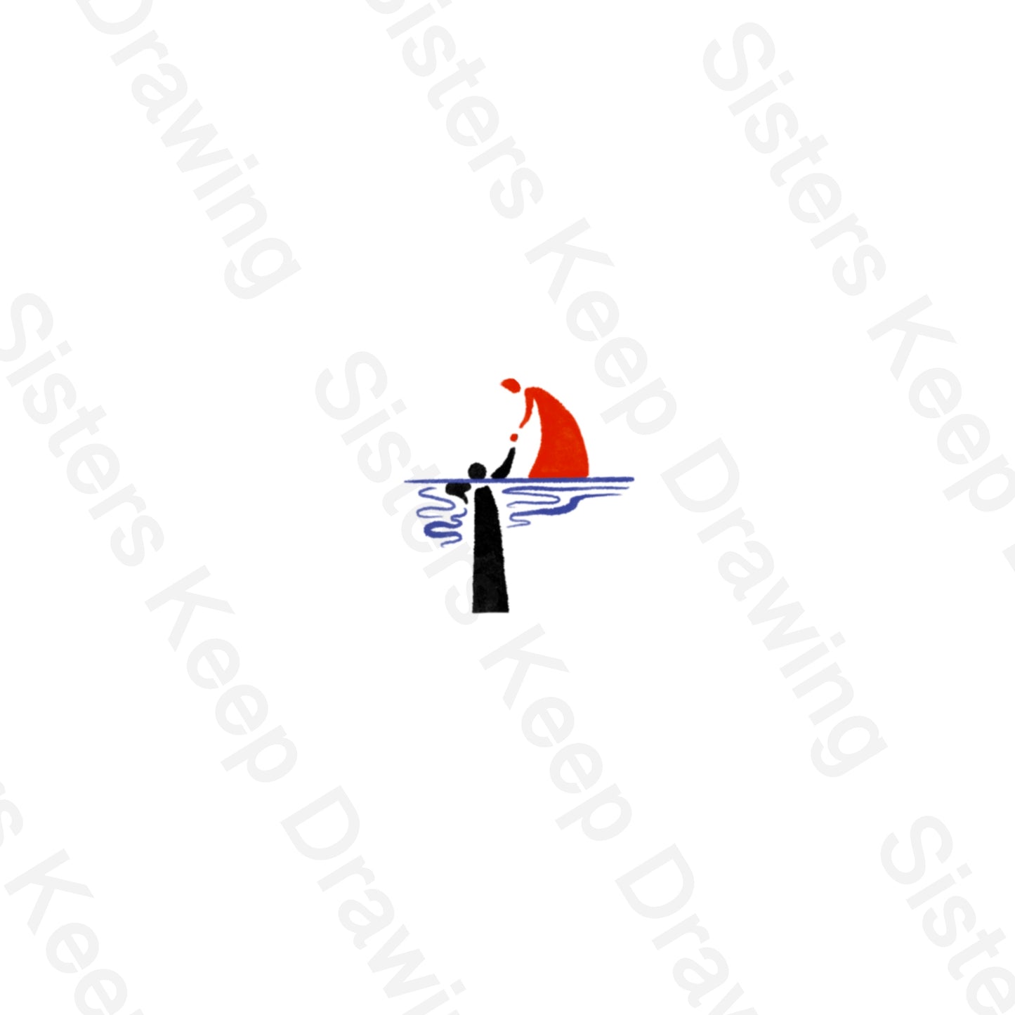 Jesus in Red Peter Sinking -Tattoo Transparent PNG- instant download digital printable artwo