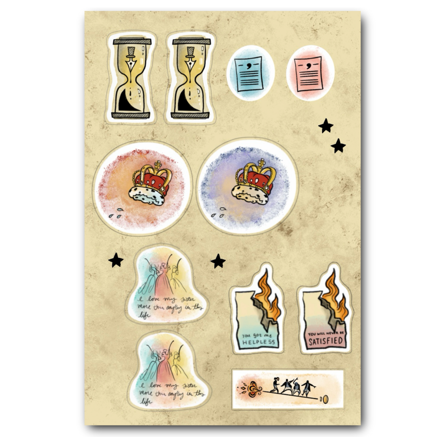 Hamilton Matching- Inspired Sticker Sheet