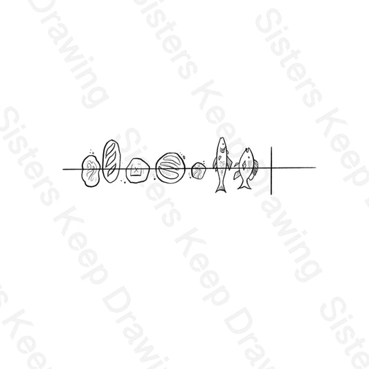 Five loaves two fish and cross Bible -Tattoo Transparent PNG