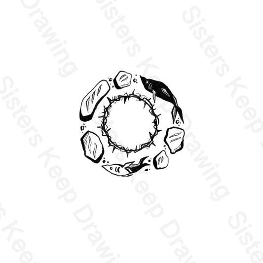 Five loaves two fish/ Crown of thrones Bible -Tattoo Transparent PNG