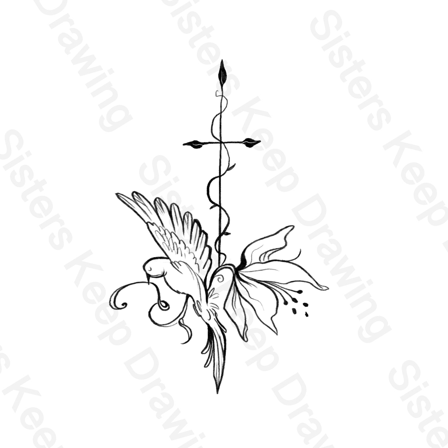 Look at birds of the air and lillies-Tattoo Transparent PNG