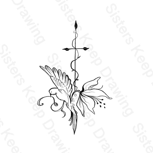 Look at birds of the air and lillies-Tattoo Transparent PNG