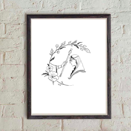 Esther before the King-black and white-Print