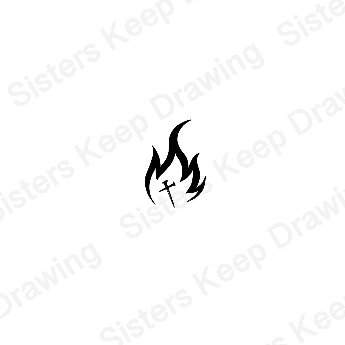 Nails in Flame - Through the Fire - Fight the Good Fight -Bible Tattoo Transparent PNG