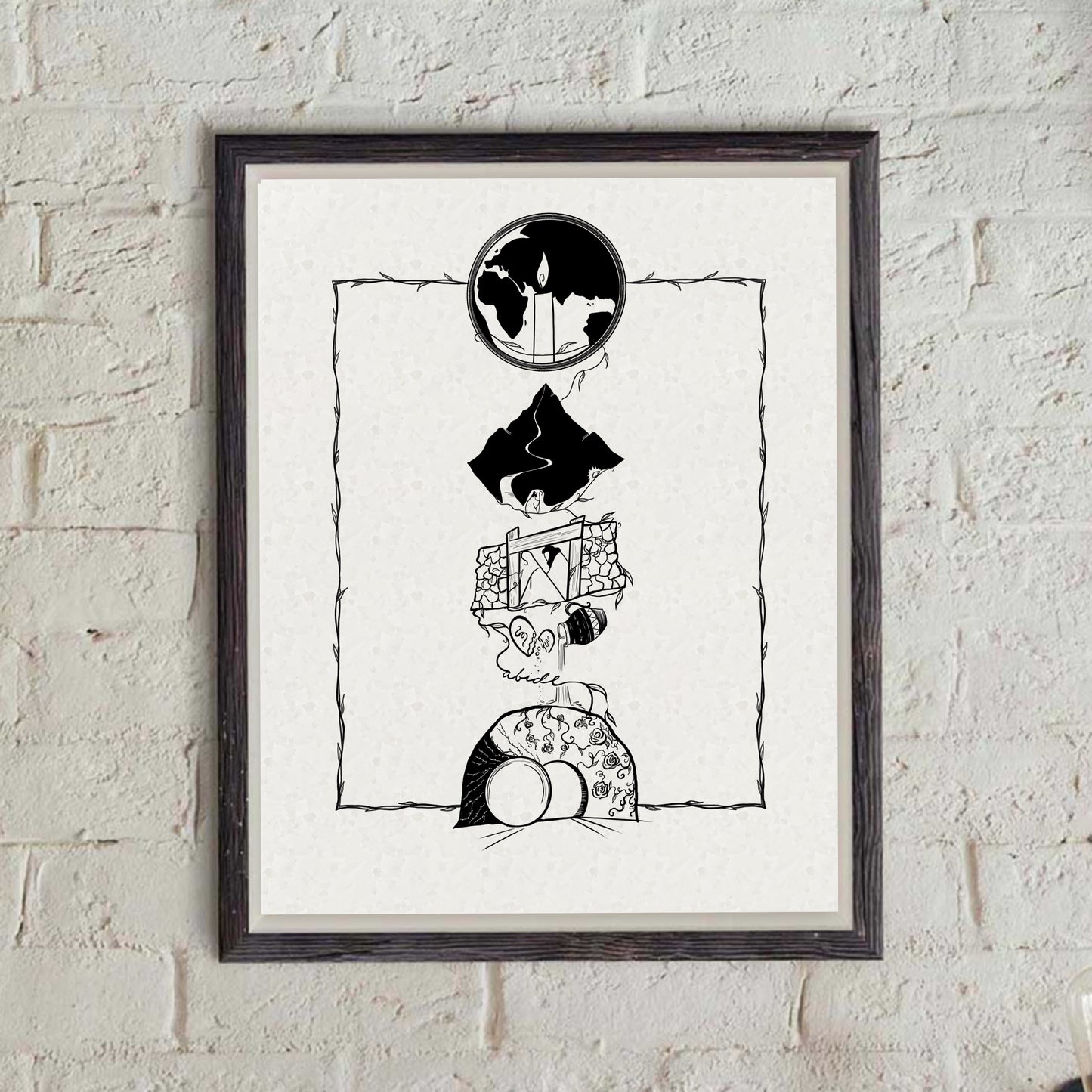 Names of Jesus Vertical - I Ams Print - Black and White