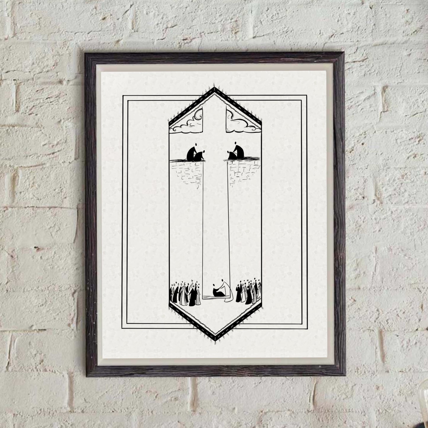 Paralytic Man Print - Jesus' Miracles - Black and White