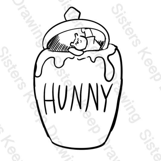 Pooh in His Honey Pot - Tattoo Transparent Permission PNG