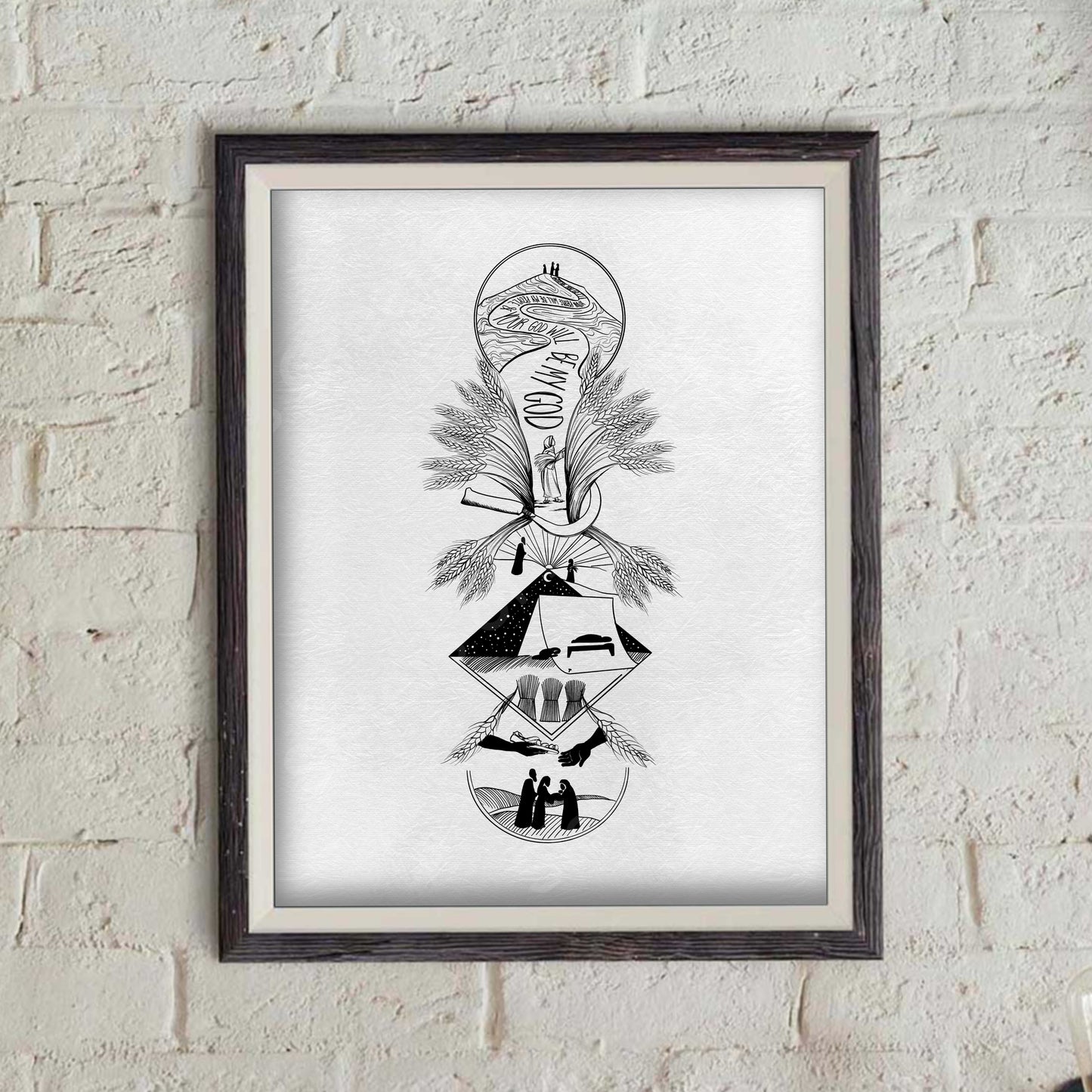 The Book of Ruth Print- Black and White