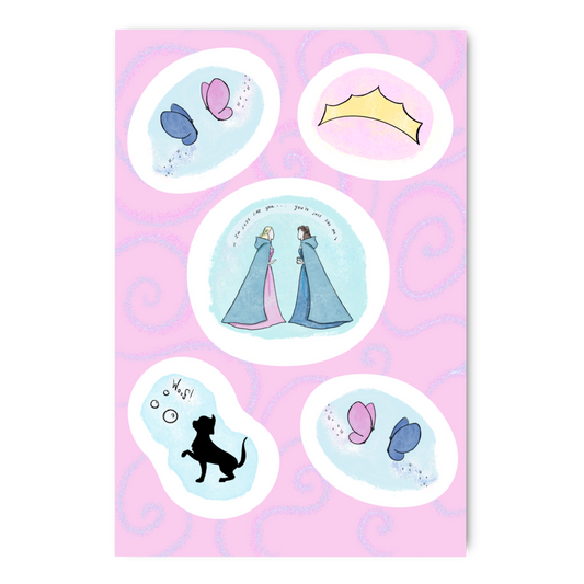 Barbie Princess and the Pauper inspired Sticker Sheet