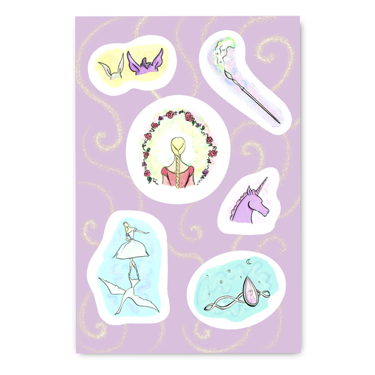 Barbie Swan Lake & Rapunzel inspired Sticker Sheet