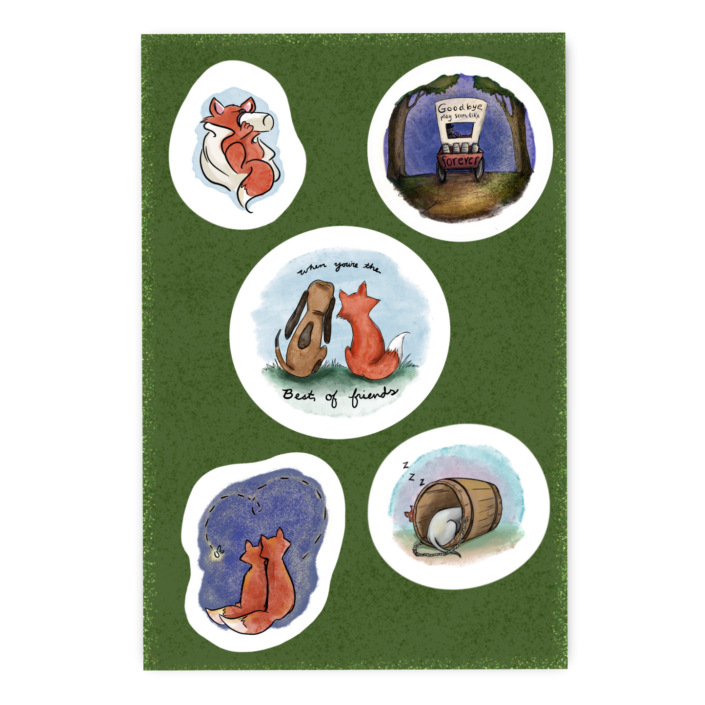 Fox & the Hound inspired Sticker Sheet