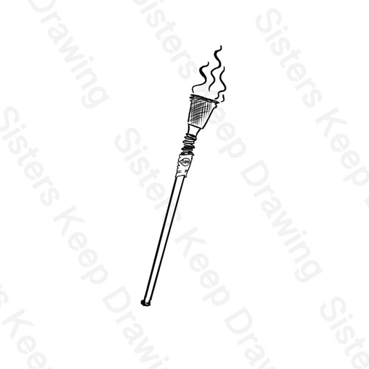 Torch - Survivor inspired -  Tattoo Transparent Permission PNG- instant download digital printable artwork