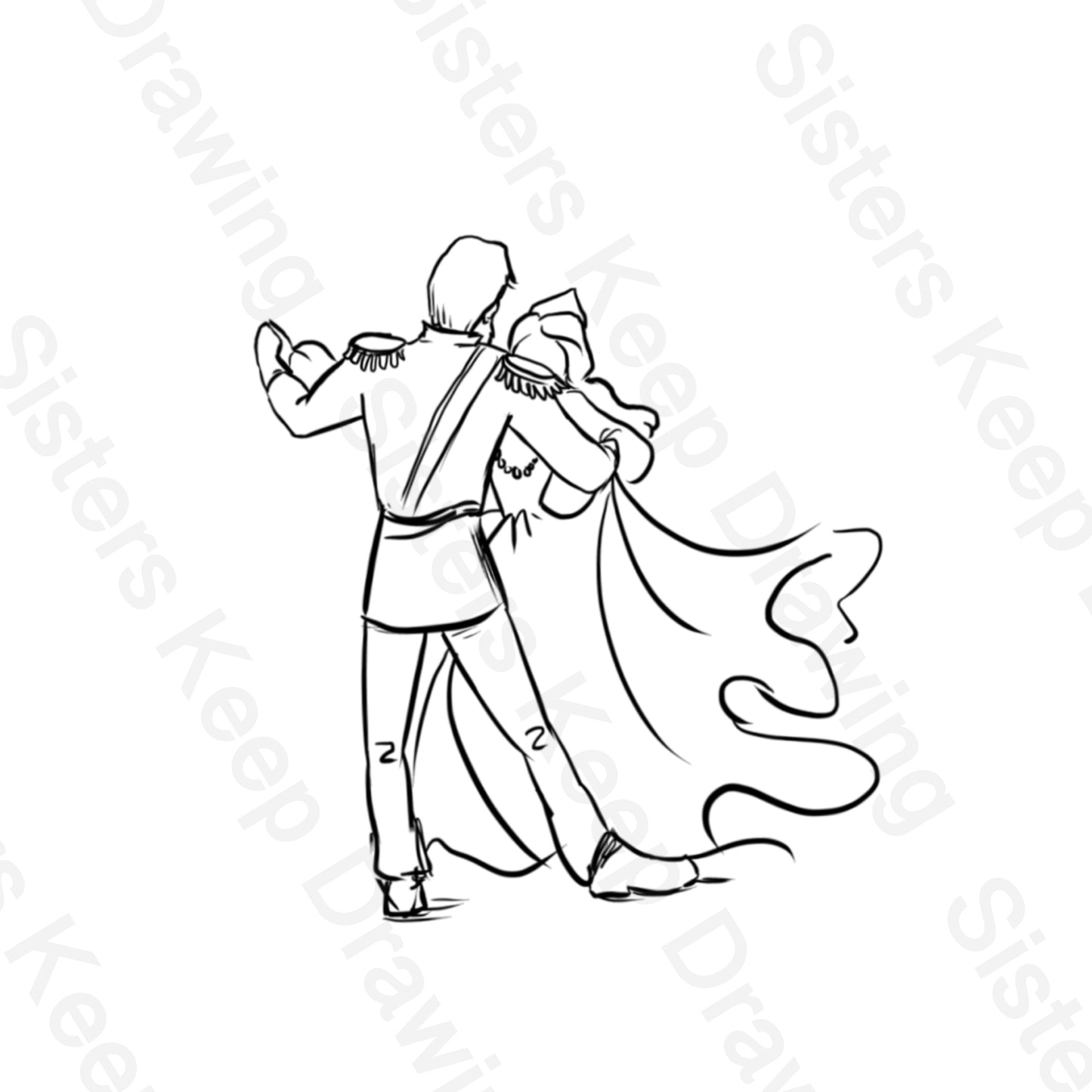 Dancing with her father - Anastasia Inspired Tattoo Transparent Permission PNG