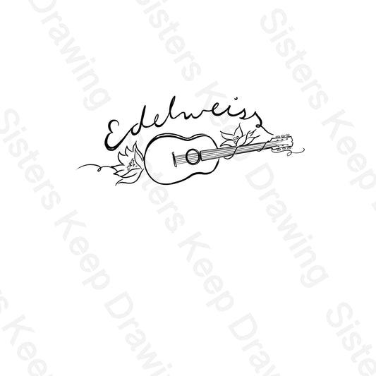 Edelweiss- Sound of Music Inspired Tattoo Transparent PNG- instant download digital printable artwork