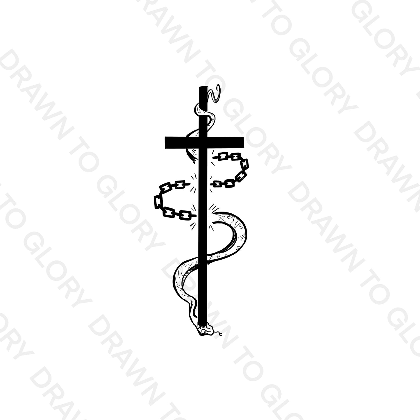 Cross Crushing Serpent -Transparent PNG