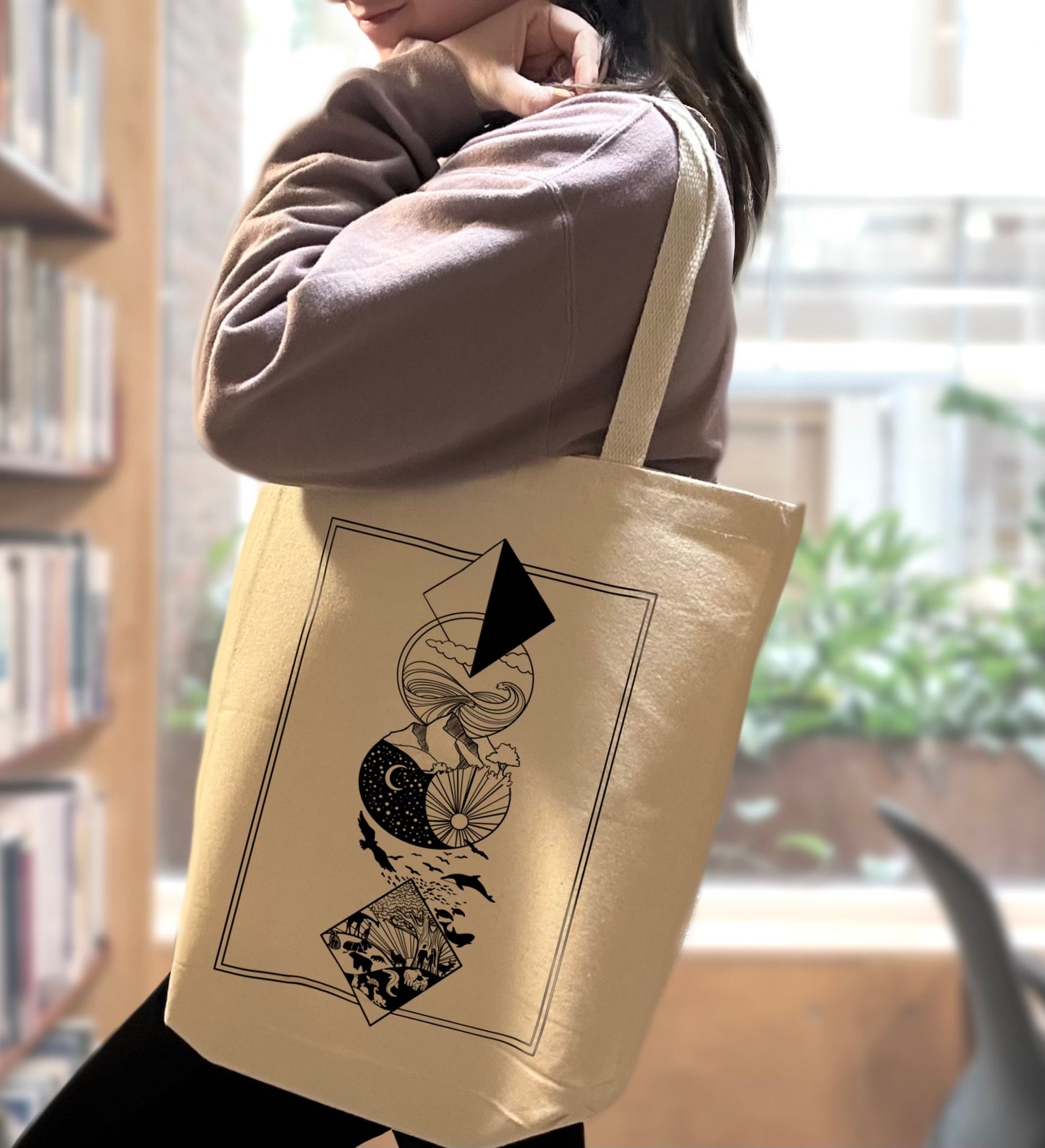 Creation - Sturdy Canvas Tote Bags with Bottom 15"W x 16"H x 3"D