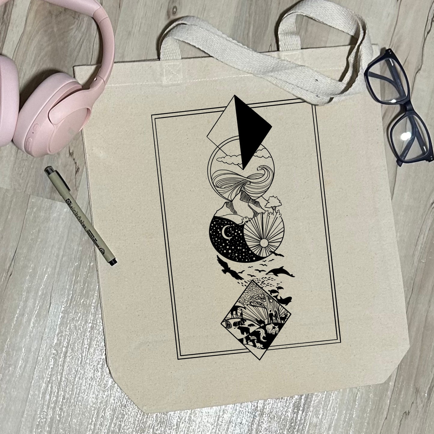 Creation - Sturdy Canvas Tote Bags with Bottom 15"W x 16"H x 3"D