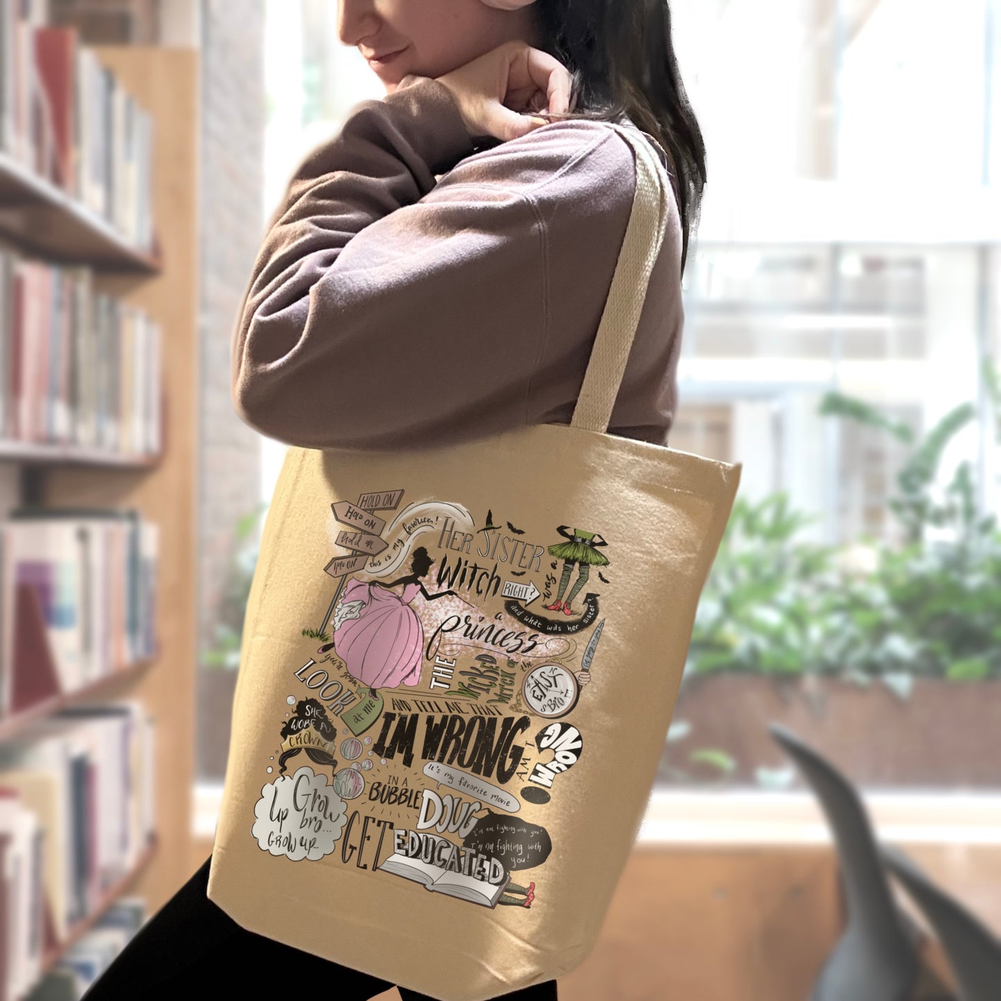 Wicked Witch of the East Bro - Sturdy Canvas Tote Bags with Bottom 15"W x 16"H x 3"G