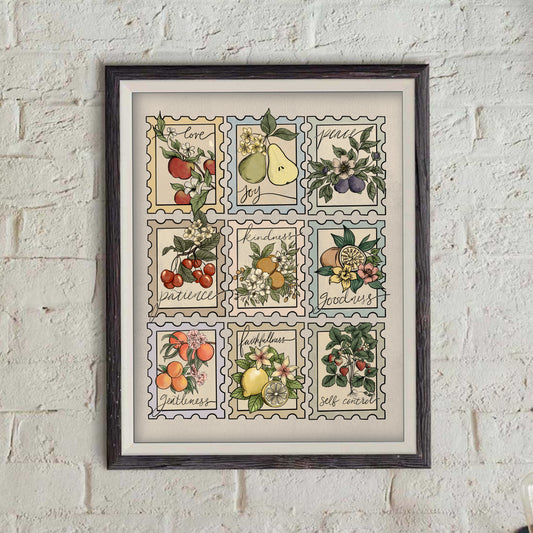 Fruit of the Spirit Stamps - Bible Print- Colored