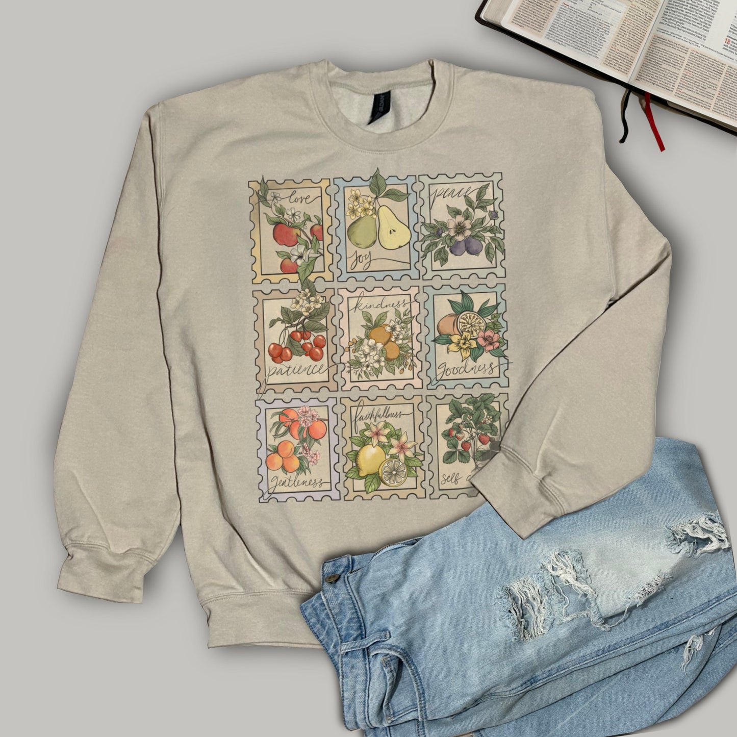 Fruit of the Spirit Stamps - Softstyle Crewneck