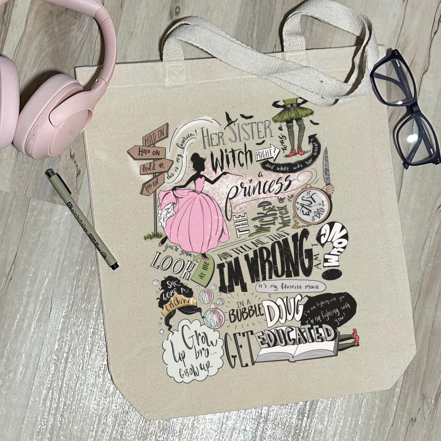 Wicked Witch of the East Bro - Sturdy Canvas Tote Bags with Bottom 15"W x 16"H x 3"G