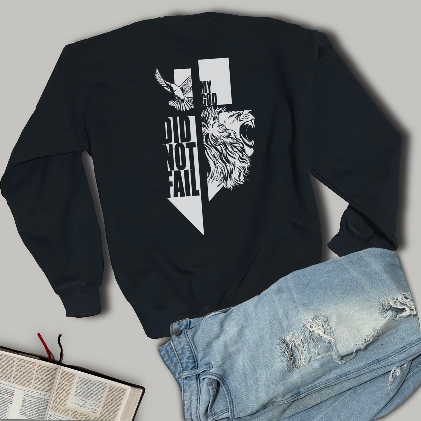 My God Did Not Fail - Lion and Dove - Softstyle Crewneck