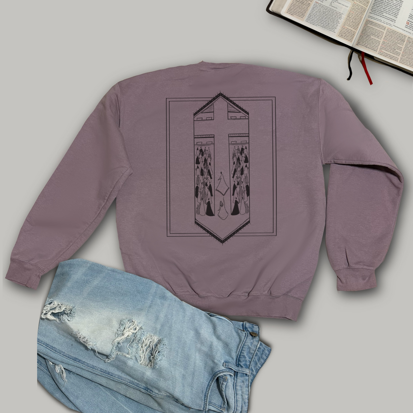 Woman Touching Hem in Faith - Jesus - Softstyle Crewneck