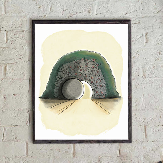 Empty Tomb Covered in Roses - Jesus Miracles & Ministry  - Bible Print