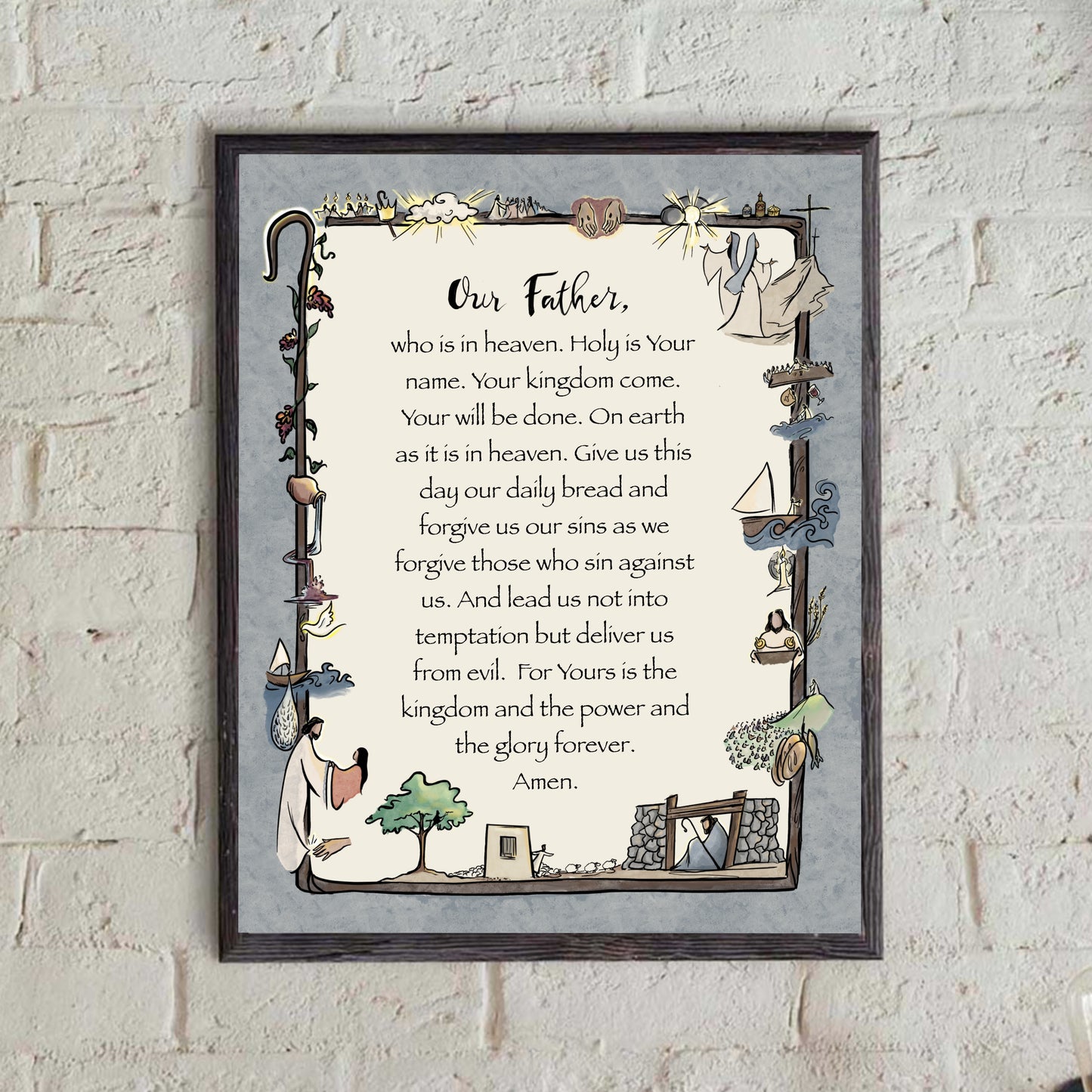 The Lord's Prayer - Jesus Miracles & Ministry  - Bible Print