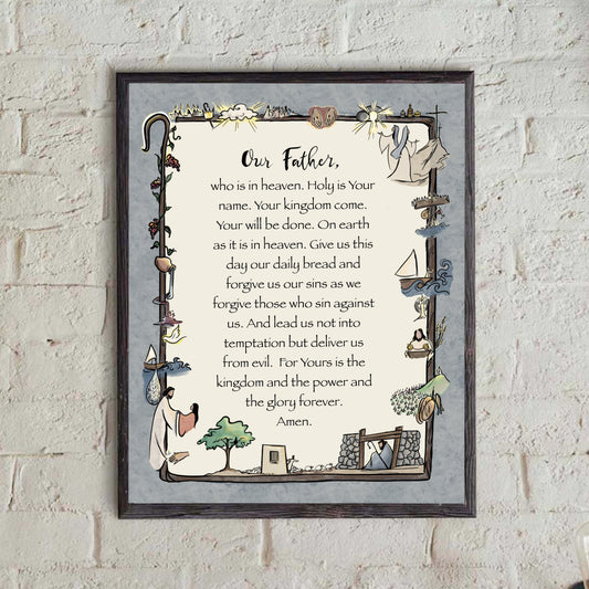 The Lord's Prayer - Jesus Miracles & Ministry  - Bible Print