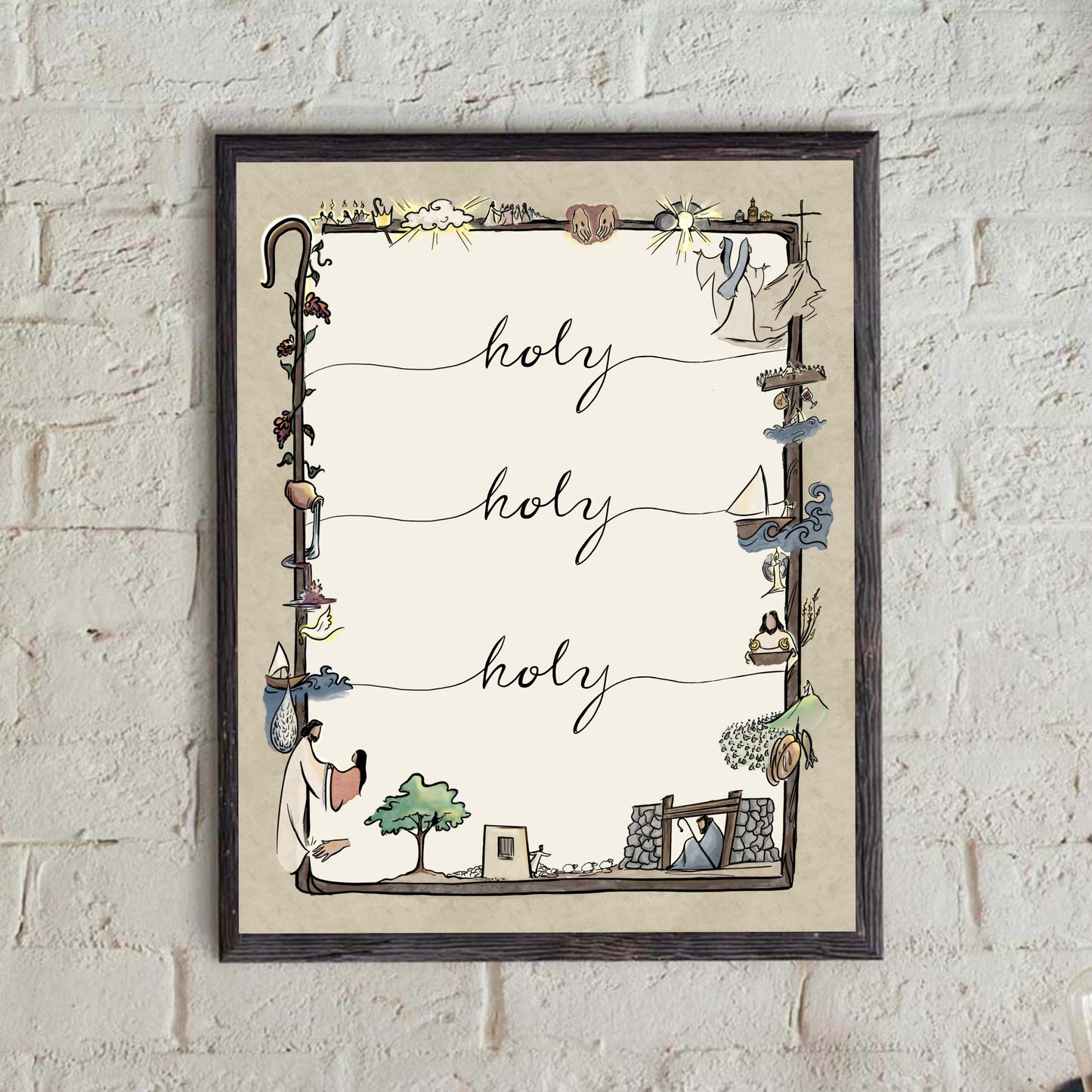 Holy Holy Holy - Jesus Miracles & Ministry - Bible Print