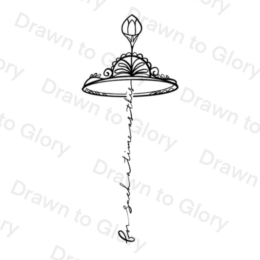 Esther - For Such a Time as This - Bible Tattoo Transparent PNG- instant download digital printable artwork