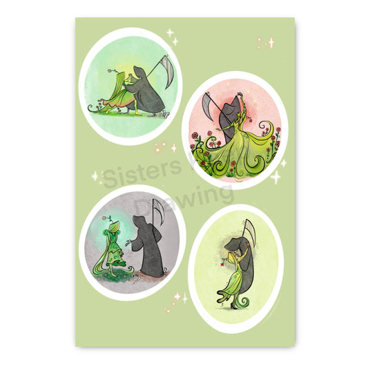 Grim Reaper Dance with Death Sticker Sheet