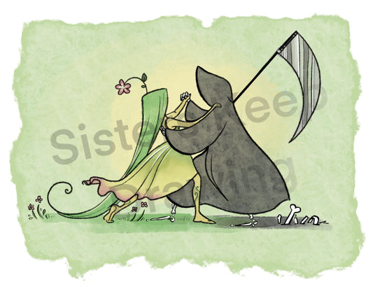 Grim Reaper and Life Downloadable Calendar -instant download digital printable artwork