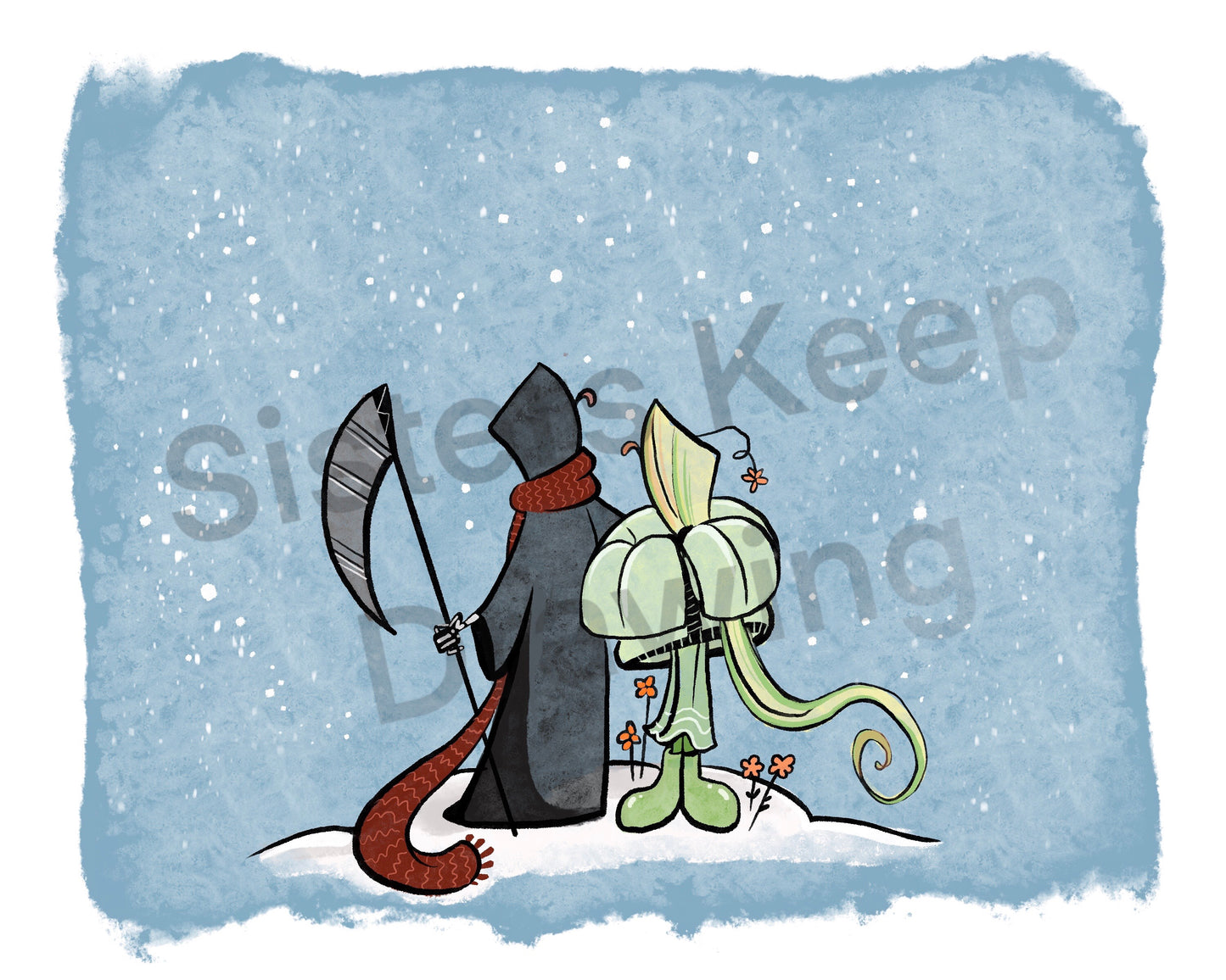 Grim Reaper and Life Downloadable Calendar -instant download digital printable artwork