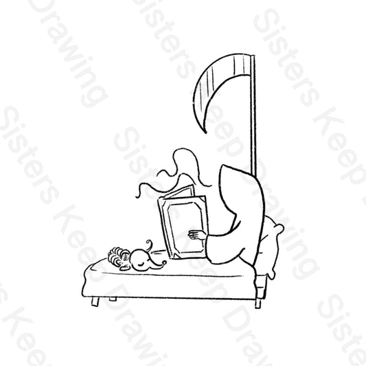 Grim Reaper Reading a Bedtime Story - Tattoo Transparent PNG