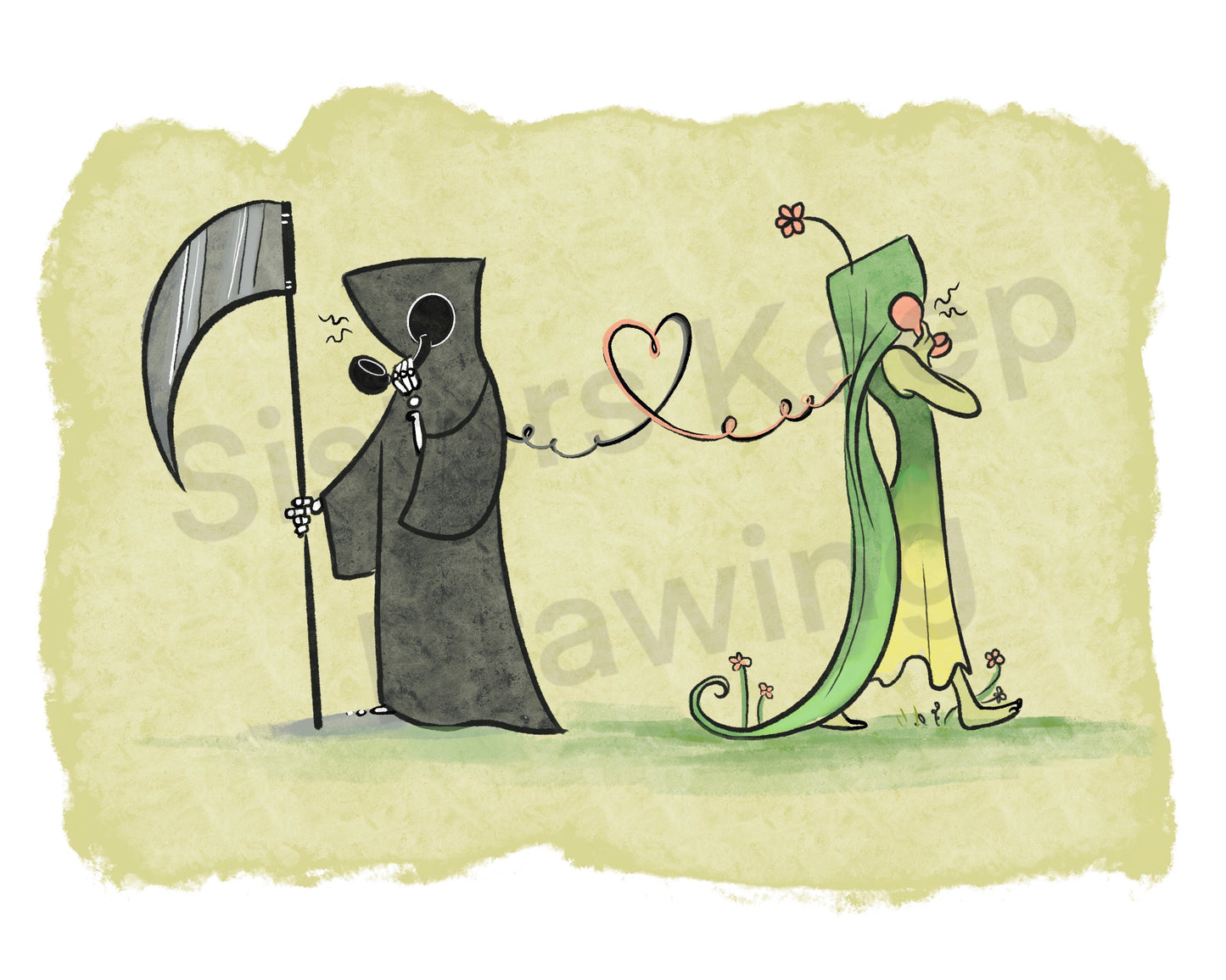 Grim Reaper and Life Downloadable Calendar -instant download digital printable artwork
