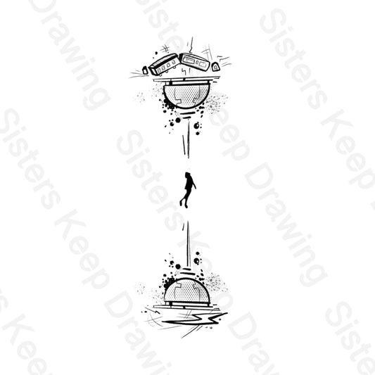 Spiderverse Miles falling in Collider -marvel - Tattoo Transparent PNG