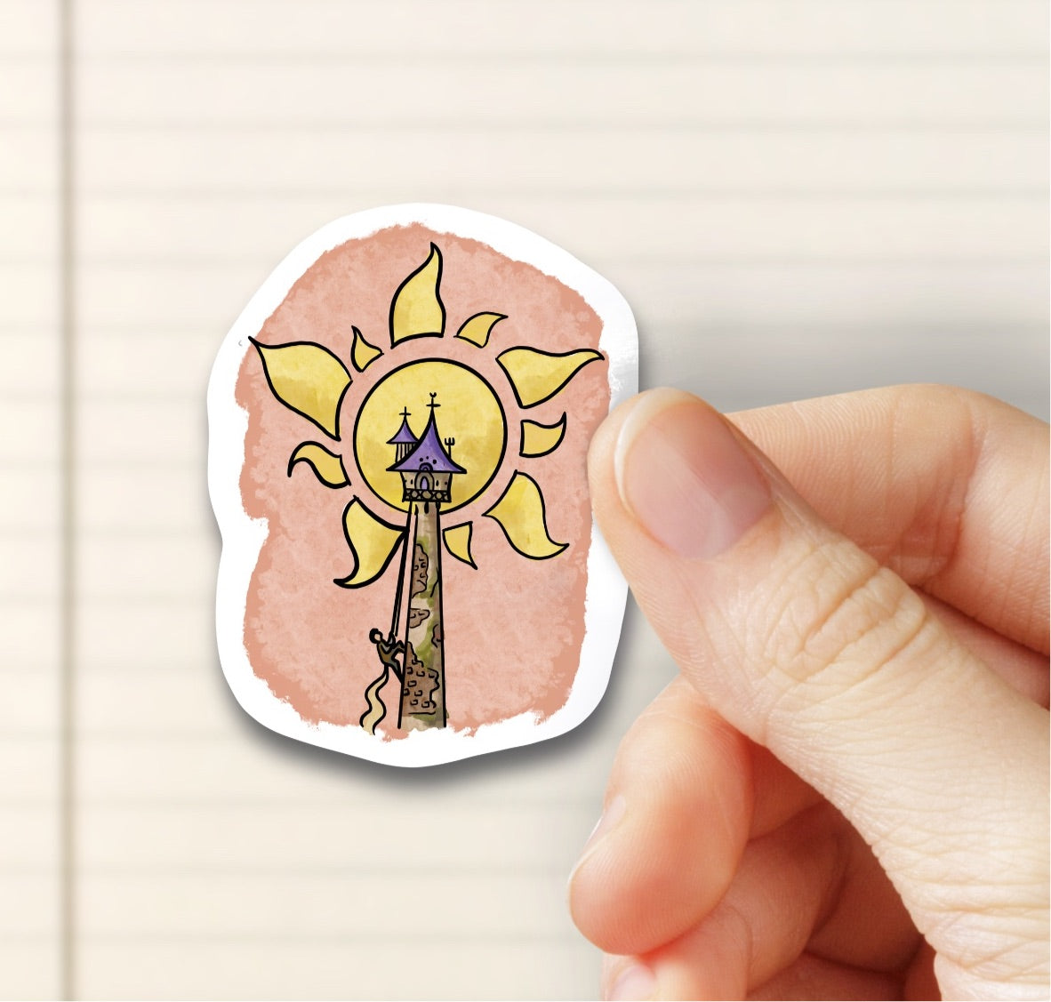 Rapunzel's Tower/Sun- Bubble free sticker L15