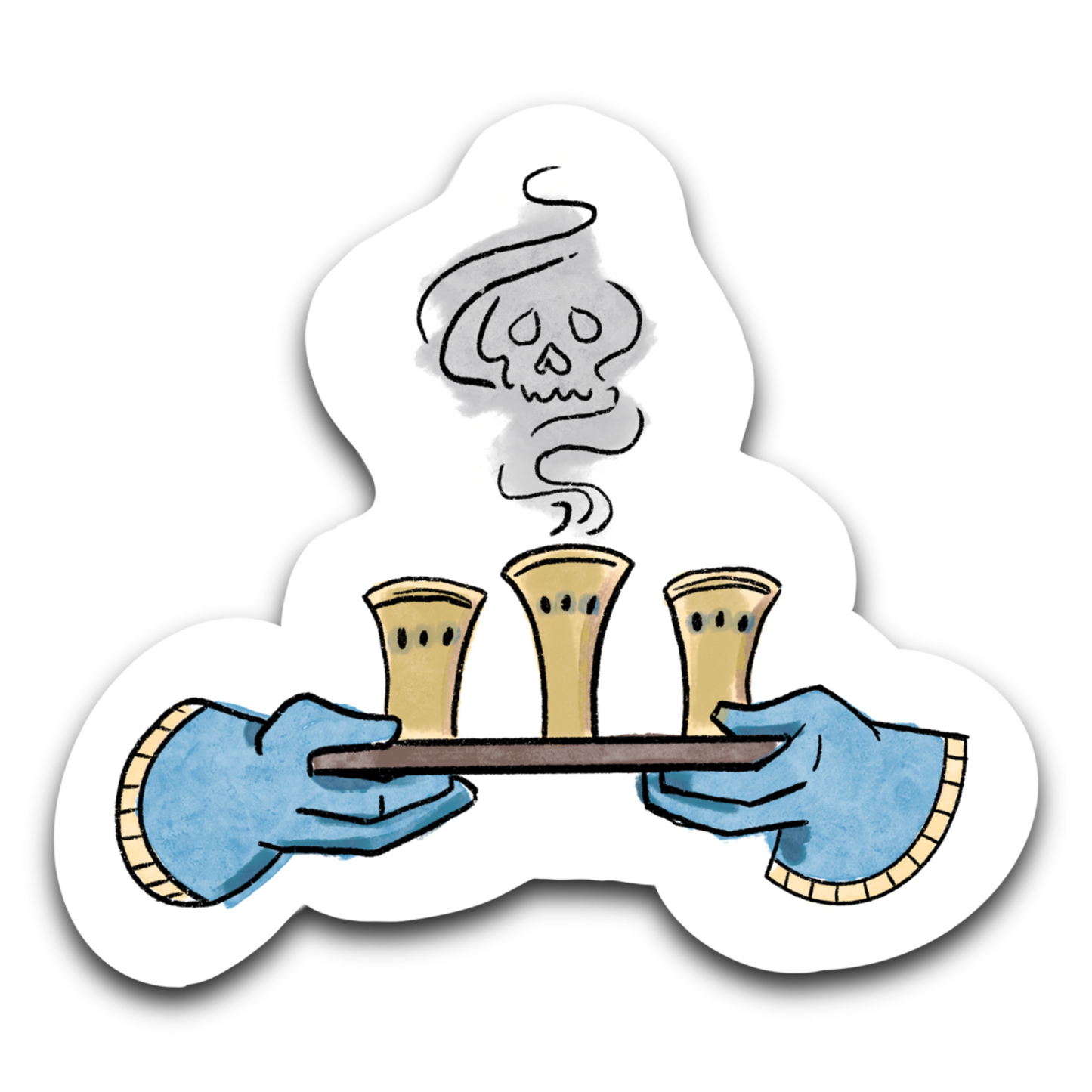 Cup of Poison with Skull Smoke Bubble free sticker A4