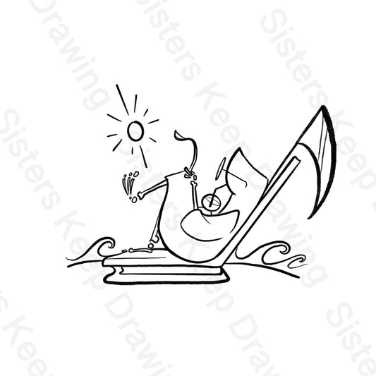 Grim Reaper on the beach -Tattoo Transparent PNG